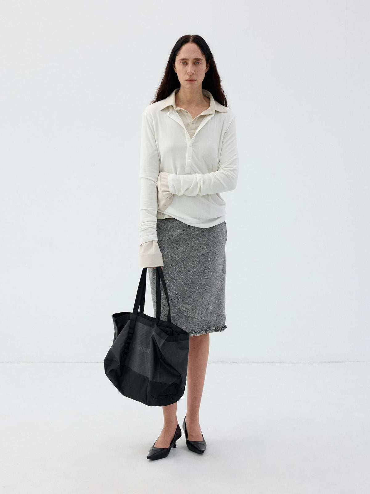 Delivery Slim Fit Henley Neck Lyocell Wool Women&