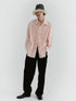Delivery Textured Ruffle Hem Blouse In Pale Pink