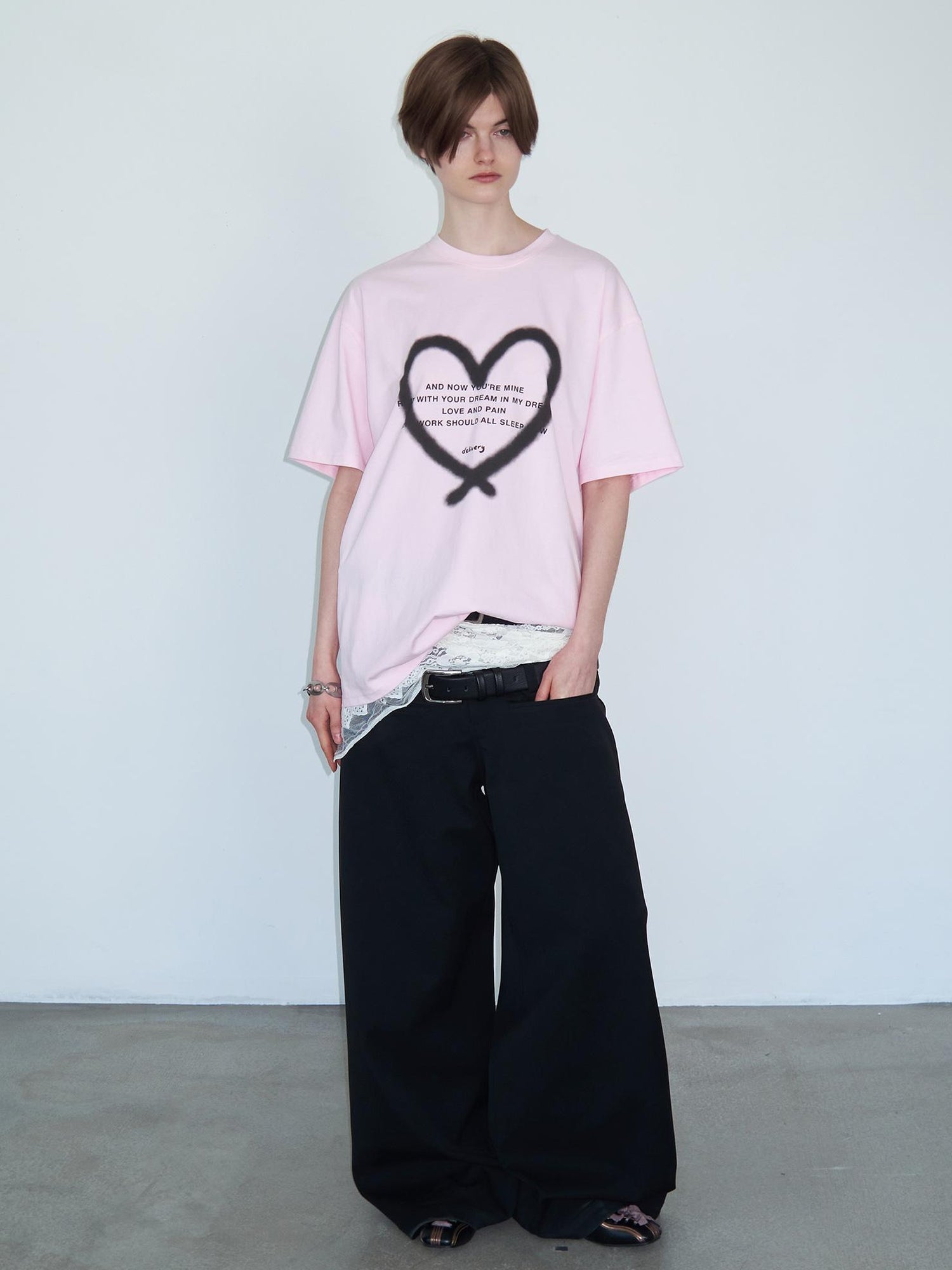 Delivery Triple Waist Seam Black Wide Leg Trousers Relaxed Fit
