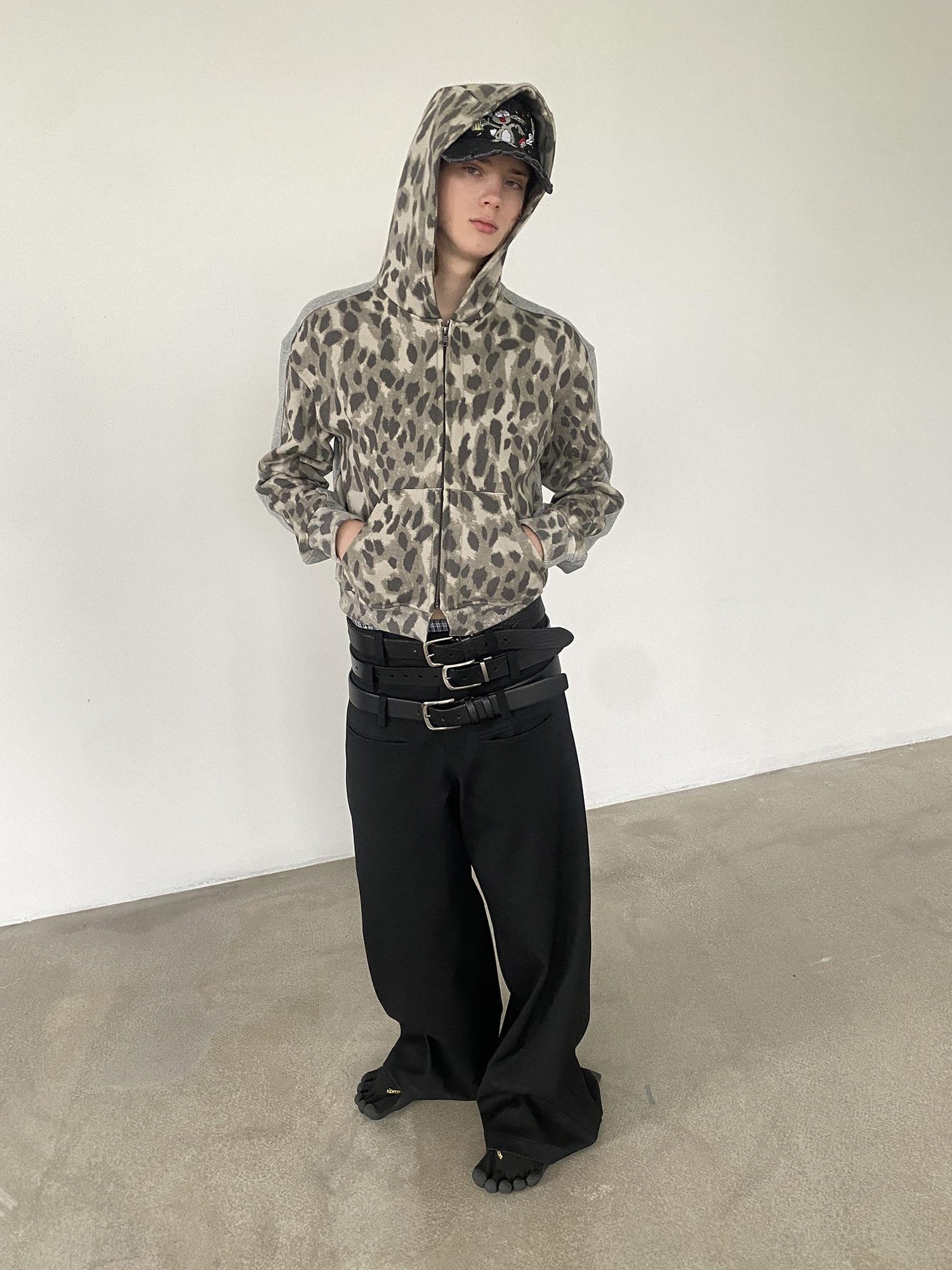 Delivery Triple Waist Seam Black Wide Leg Trousers Relaxed Fit