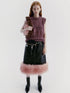V-Neck Grape Purple Cutout Mohair Wool Vest