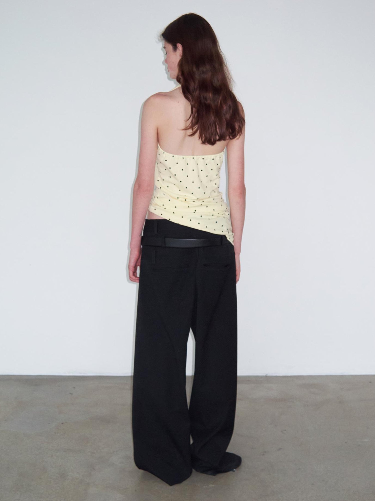 Delivery V-Neck Polka Dot Backless Knit Camisole Top