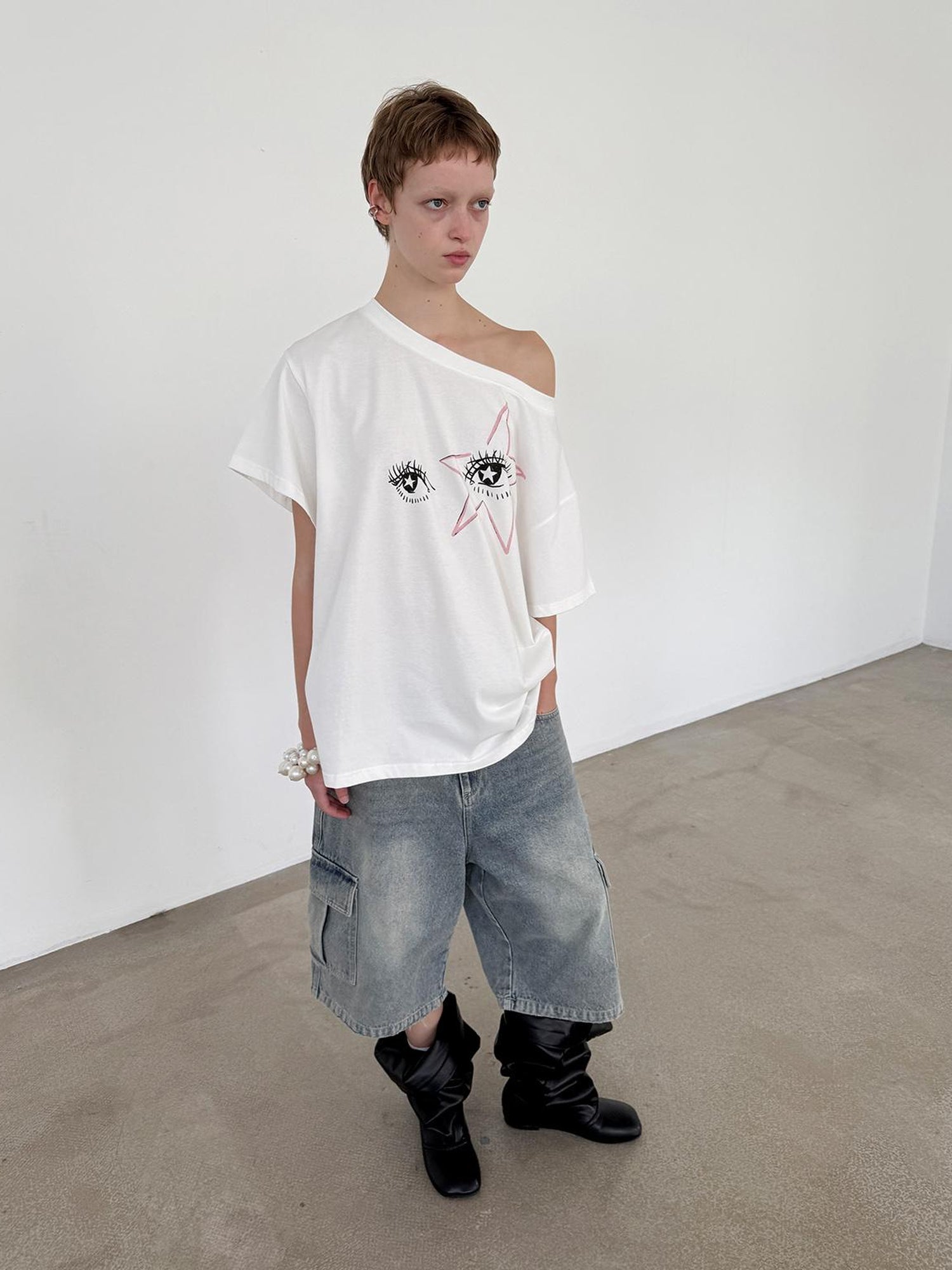 Delivery Vintage Light Blue Washed Denim Cargo Shorts Unisex