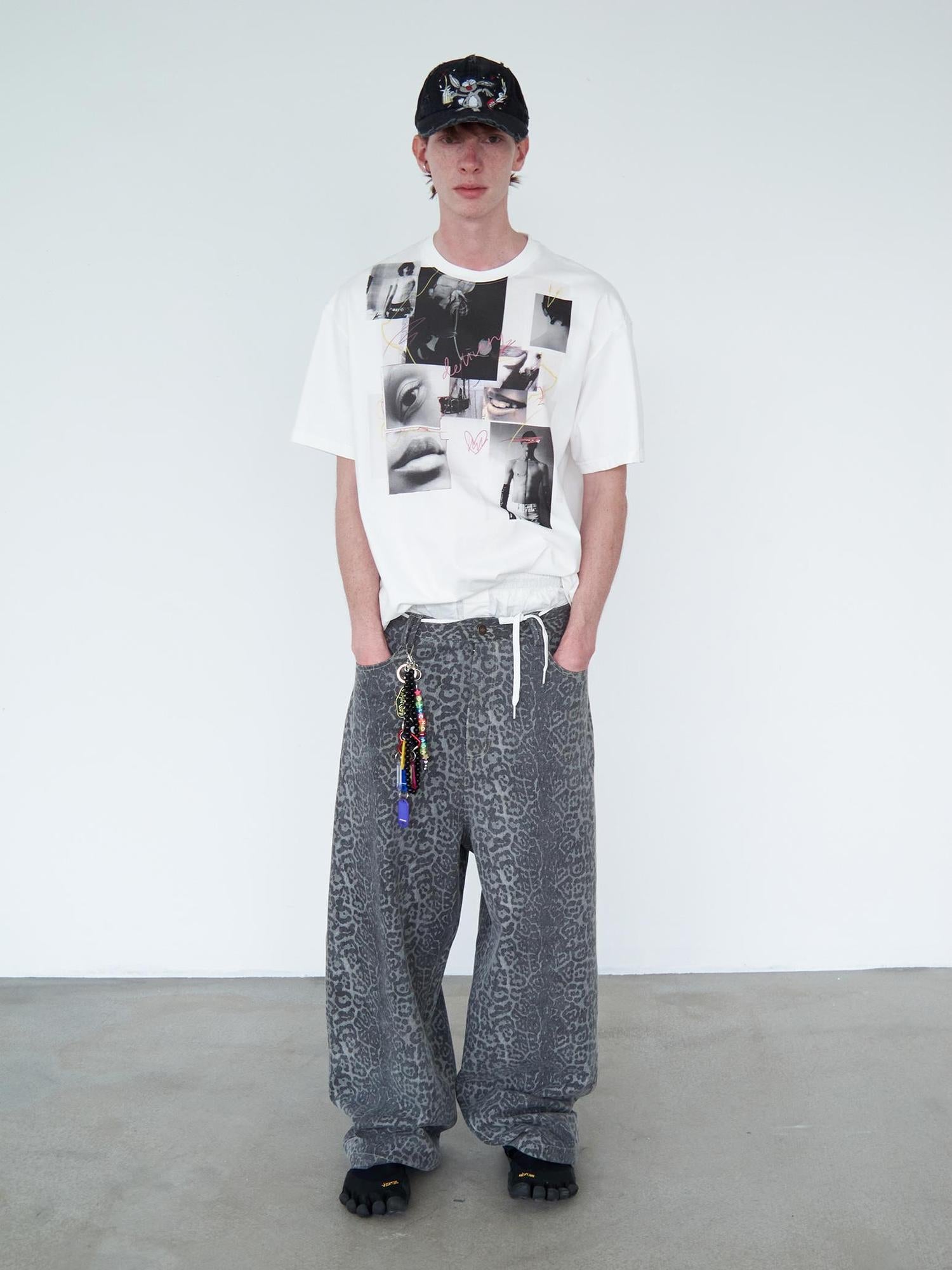 Delivery Vintage Photo Collage Doodle Print Tee