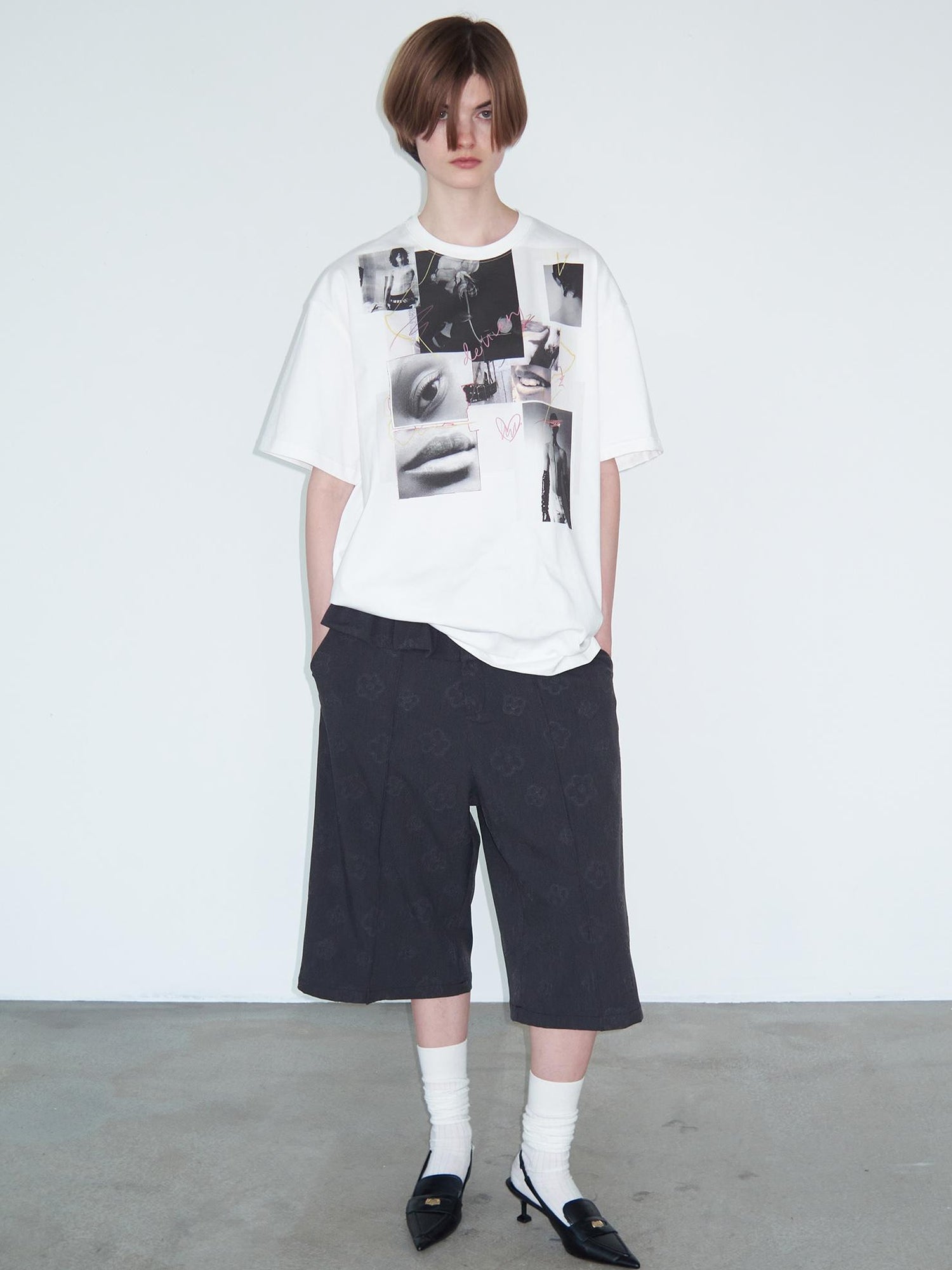 Delivery Vintage Photo Collage Doodle Print Tee