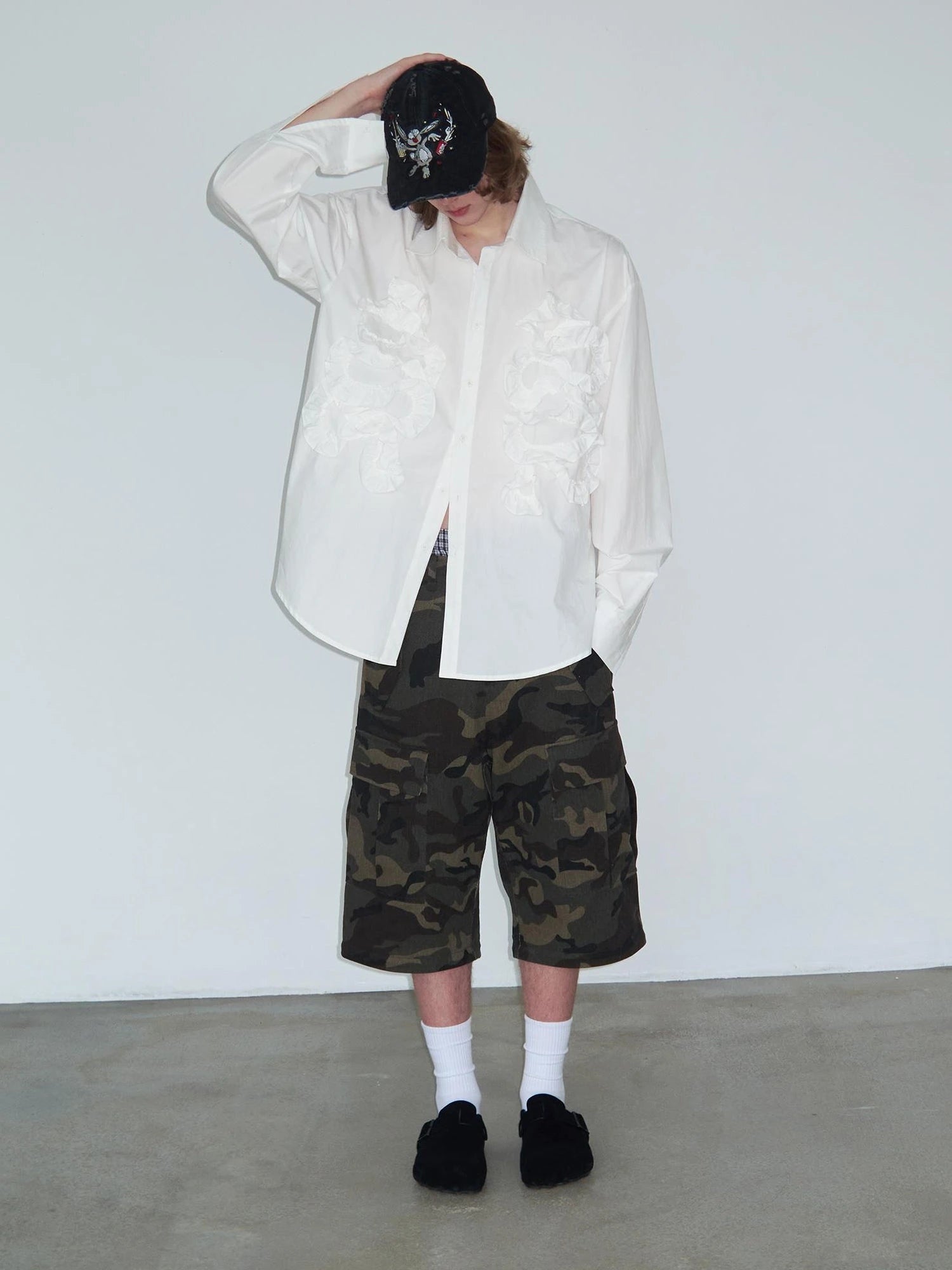 Vintage Washed Camo Cargo Pants Convertible Shorts