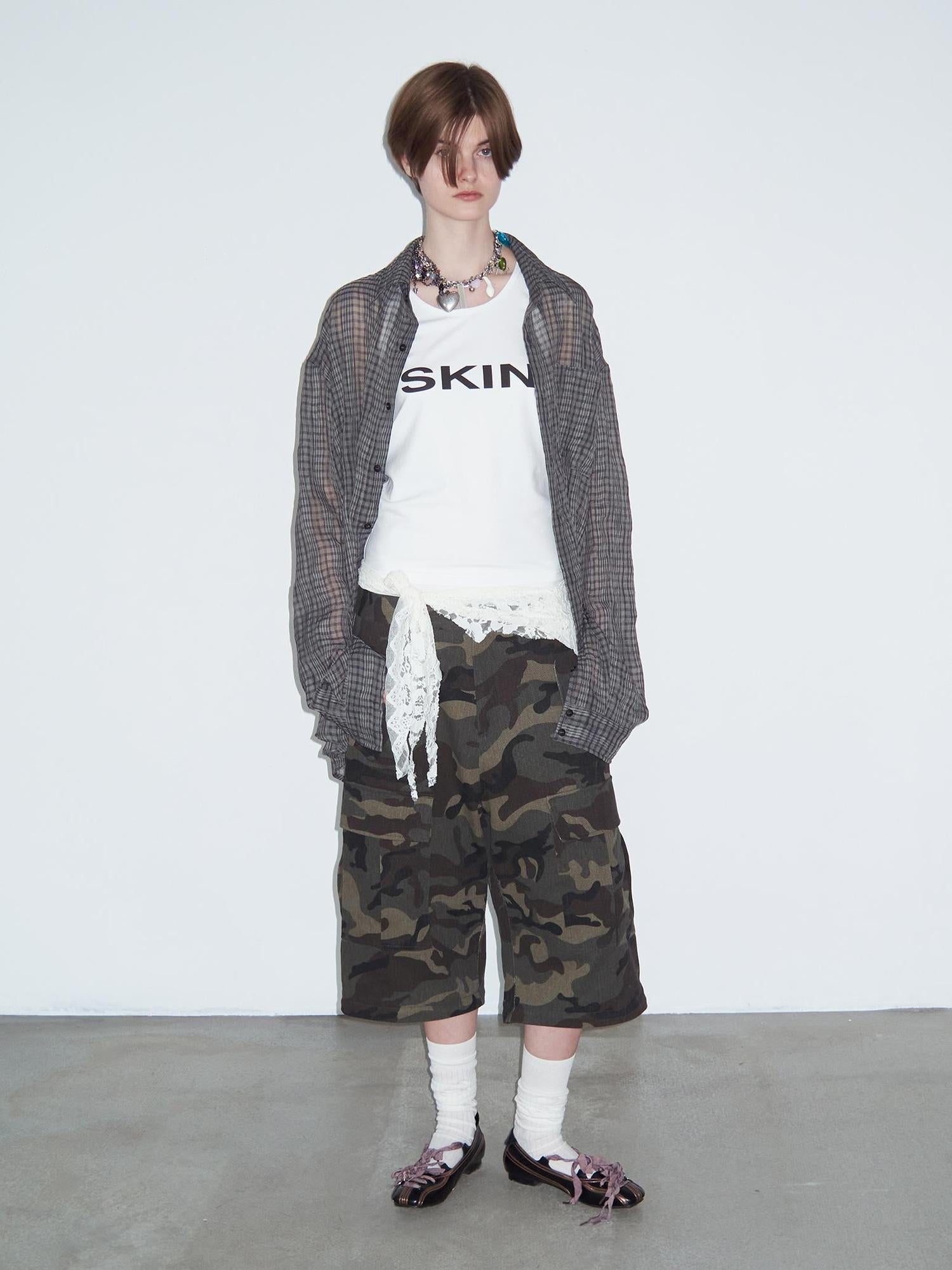 Delivery Wrinkled Gray Checkered Lightweight Sun Protection Shirt