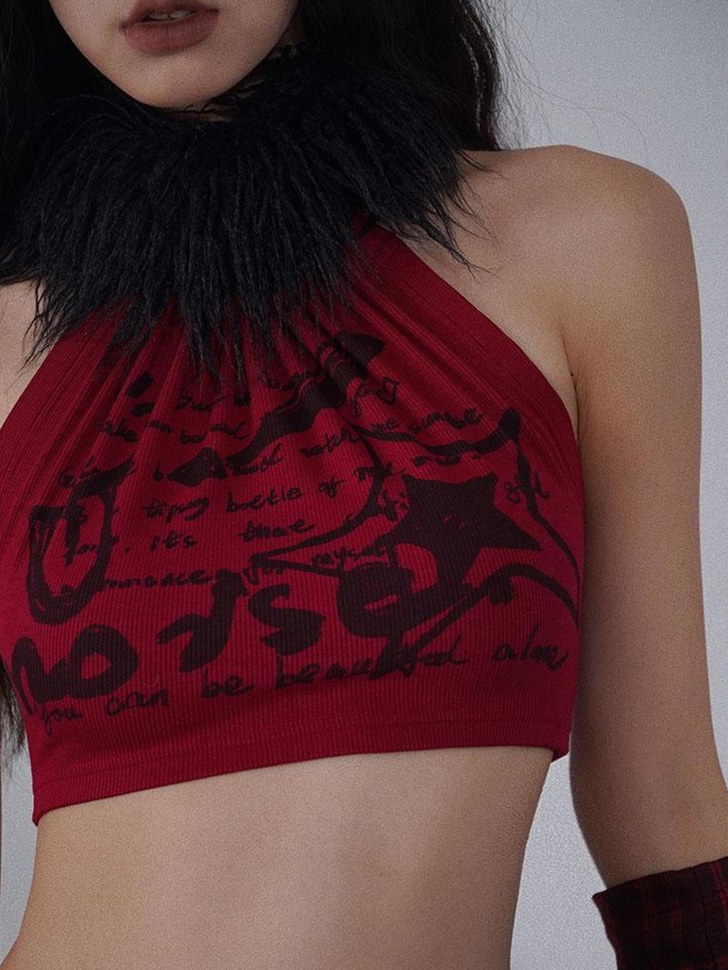WSW WUSHENWU Detachable Two Way Sling Vest With Faux Fur Collar