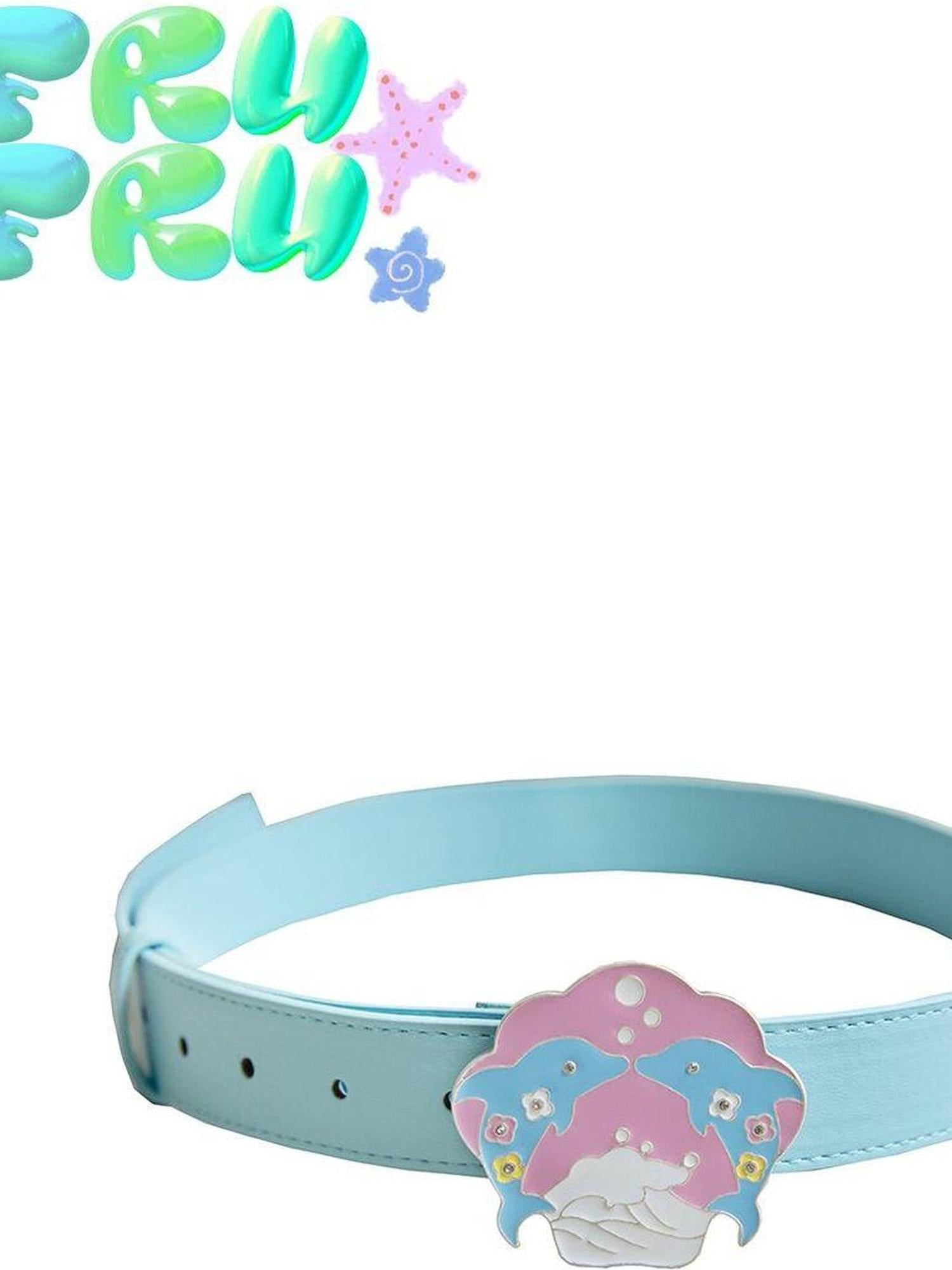 Frufru Gulu Dolphin Shell Cute Belt Decor Green Apple