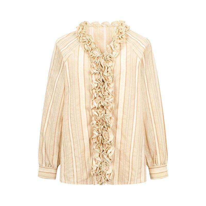 Dorydory_3d_Lace_Striped_Lettuce_Edge_Ruffle_Mandarin_Collar_Chinese_Style_Women&