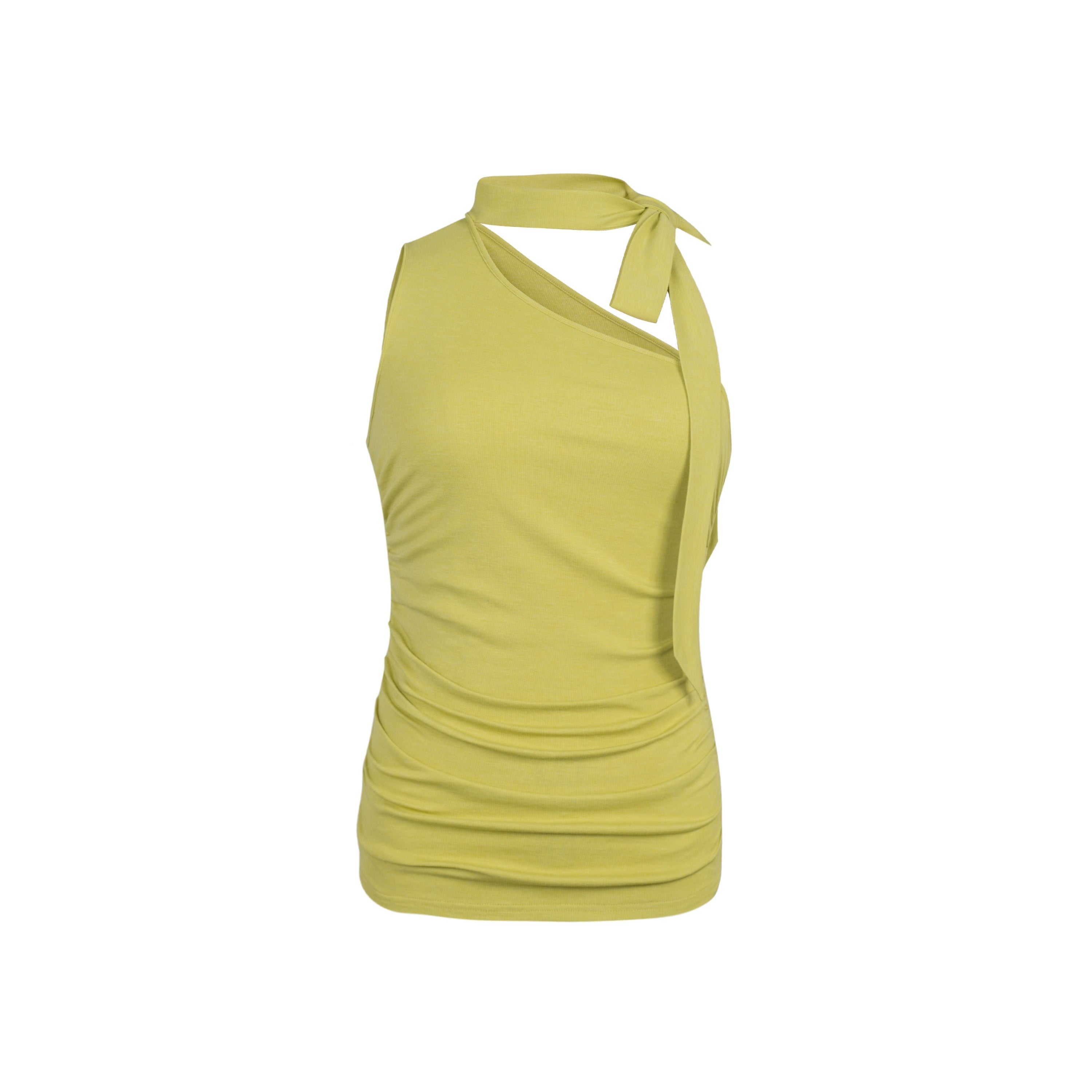 Dorydory_Asymmetric_One_Shoulder_Halter_Ribbon_Slim_Fit_Women&