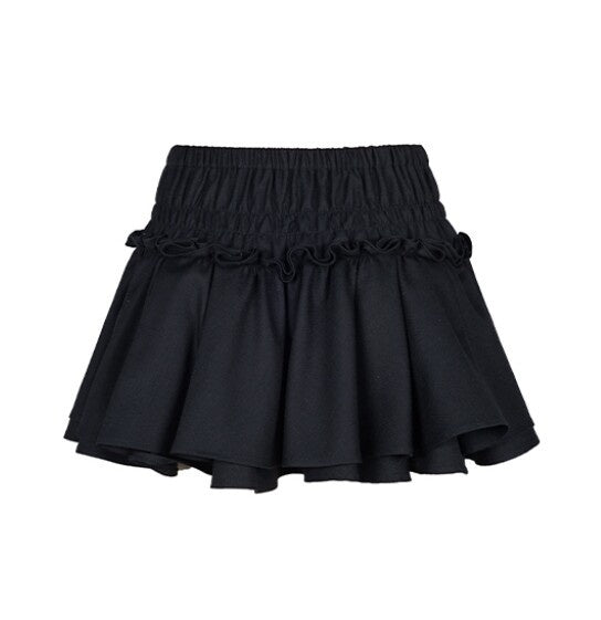 Dorydory_Beige_Black_Solid_Cake_Layer_Mid_Waist_Short_Women&