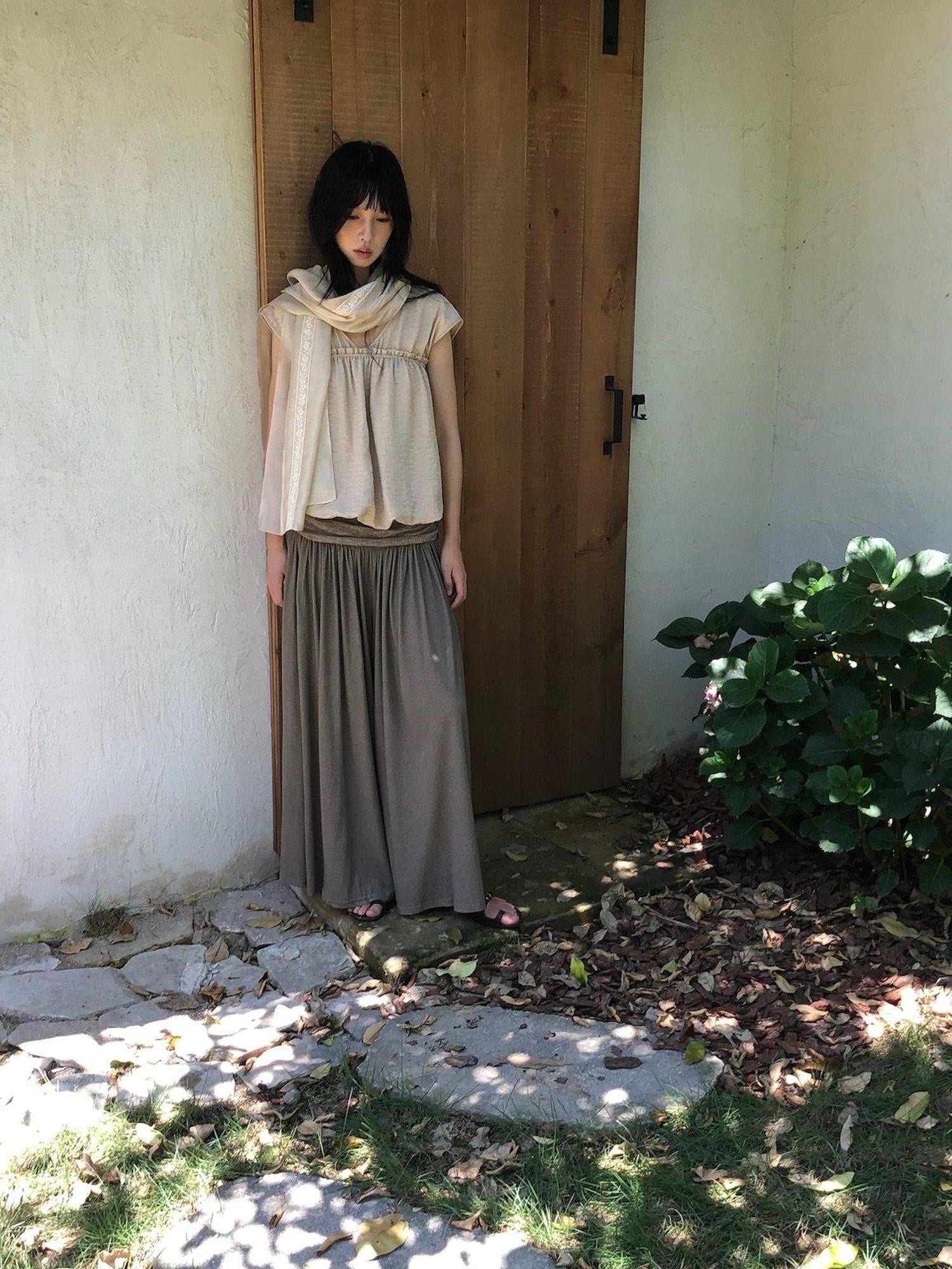 Dorydory Beige Striped Lace Rectangular Women&