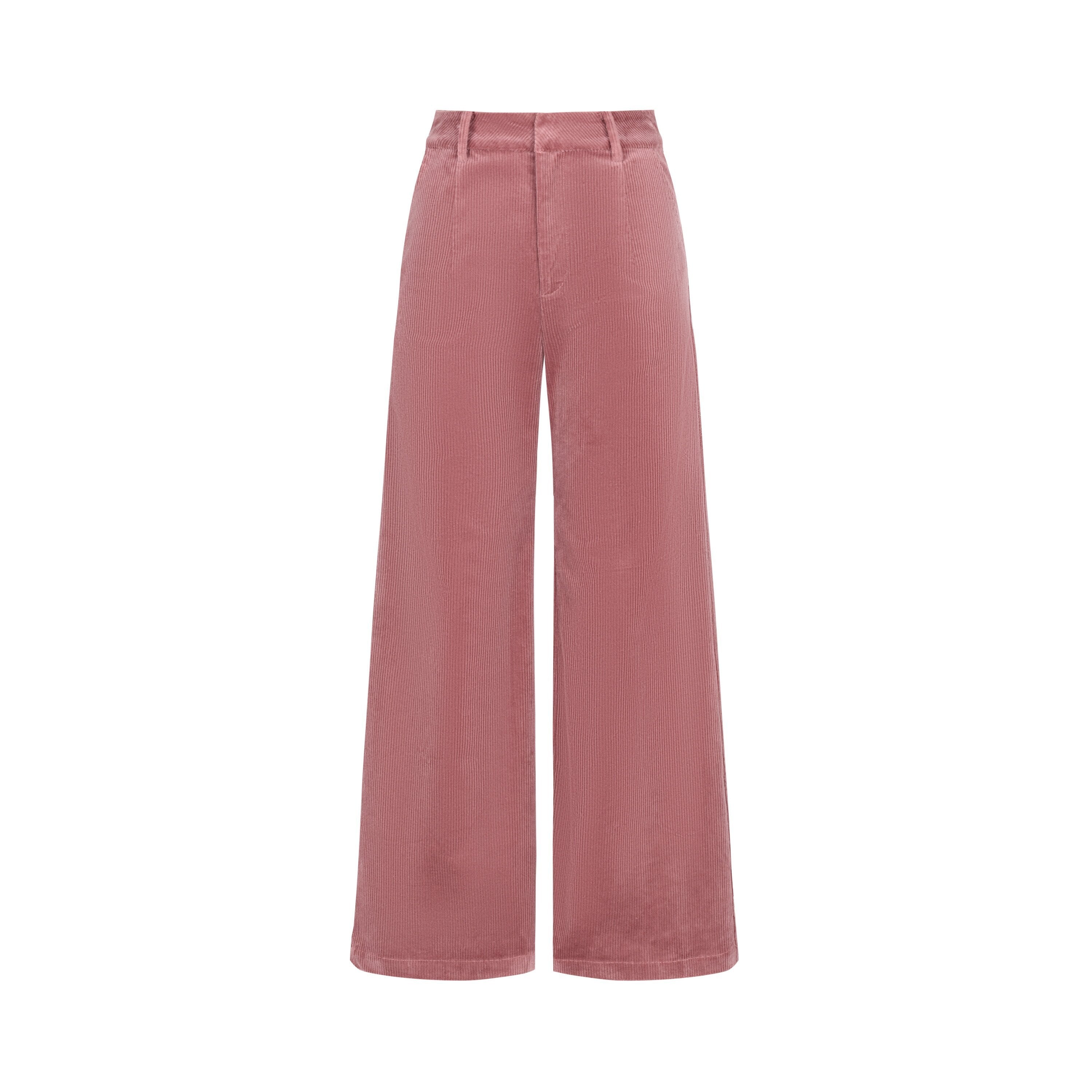 Dorydory_Berry_Pink_Corduroy_Wide_Leg_Relaxed_Casual_Women&