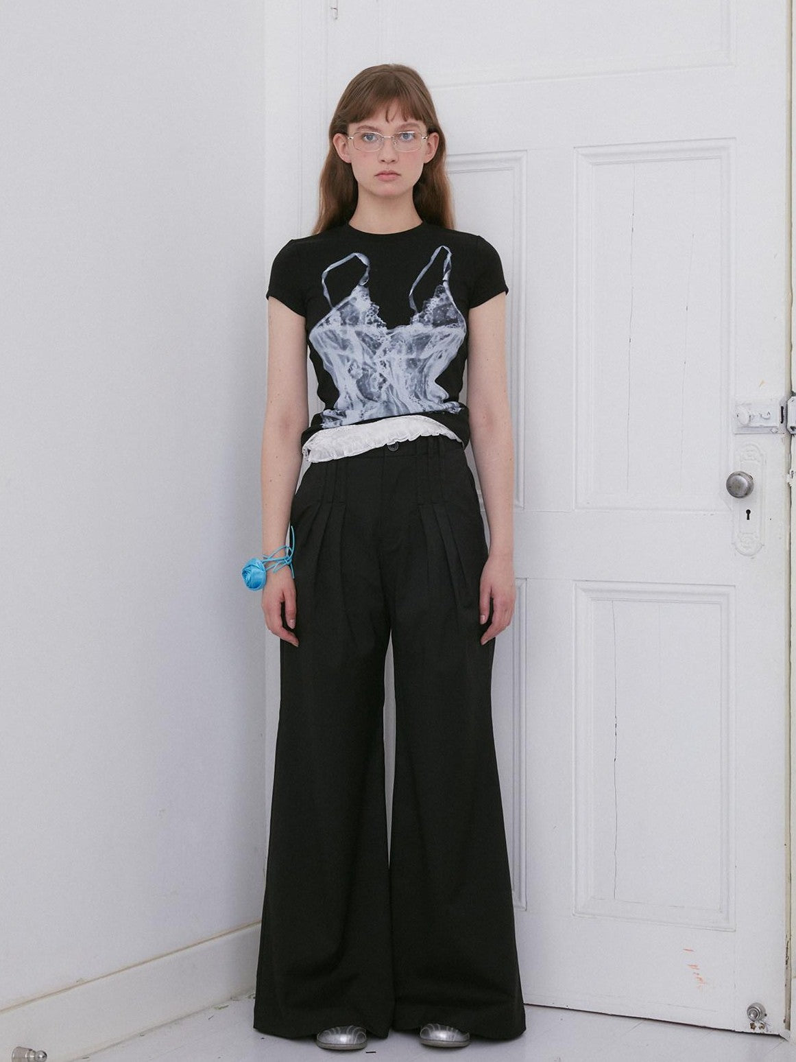 Dorydory Black Pressed Pleat Casual Loose Women&