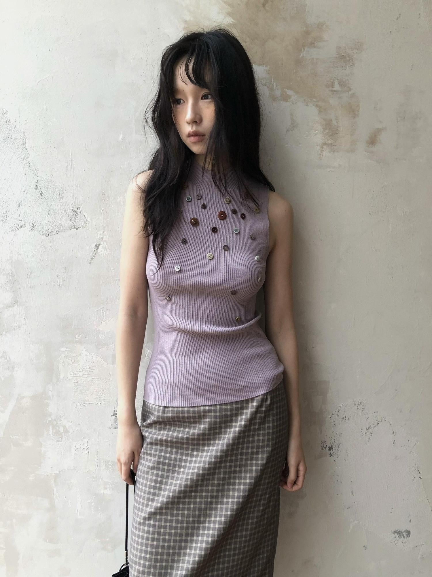Dorydory Blush Khaki Buttoned Knitted Women&
