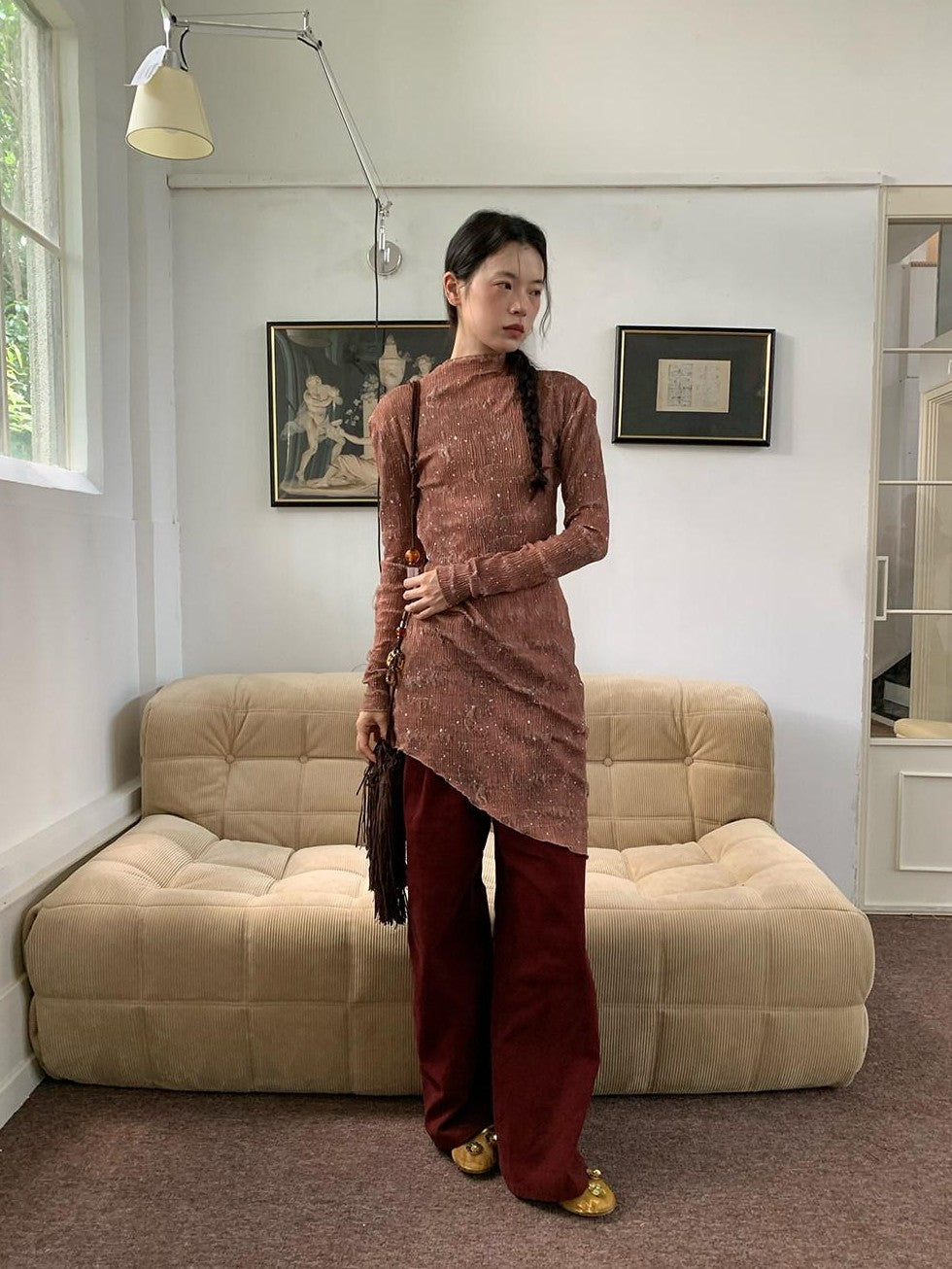 Dorydory Brick Red Slouchy Relaxed Boyfriend Women&