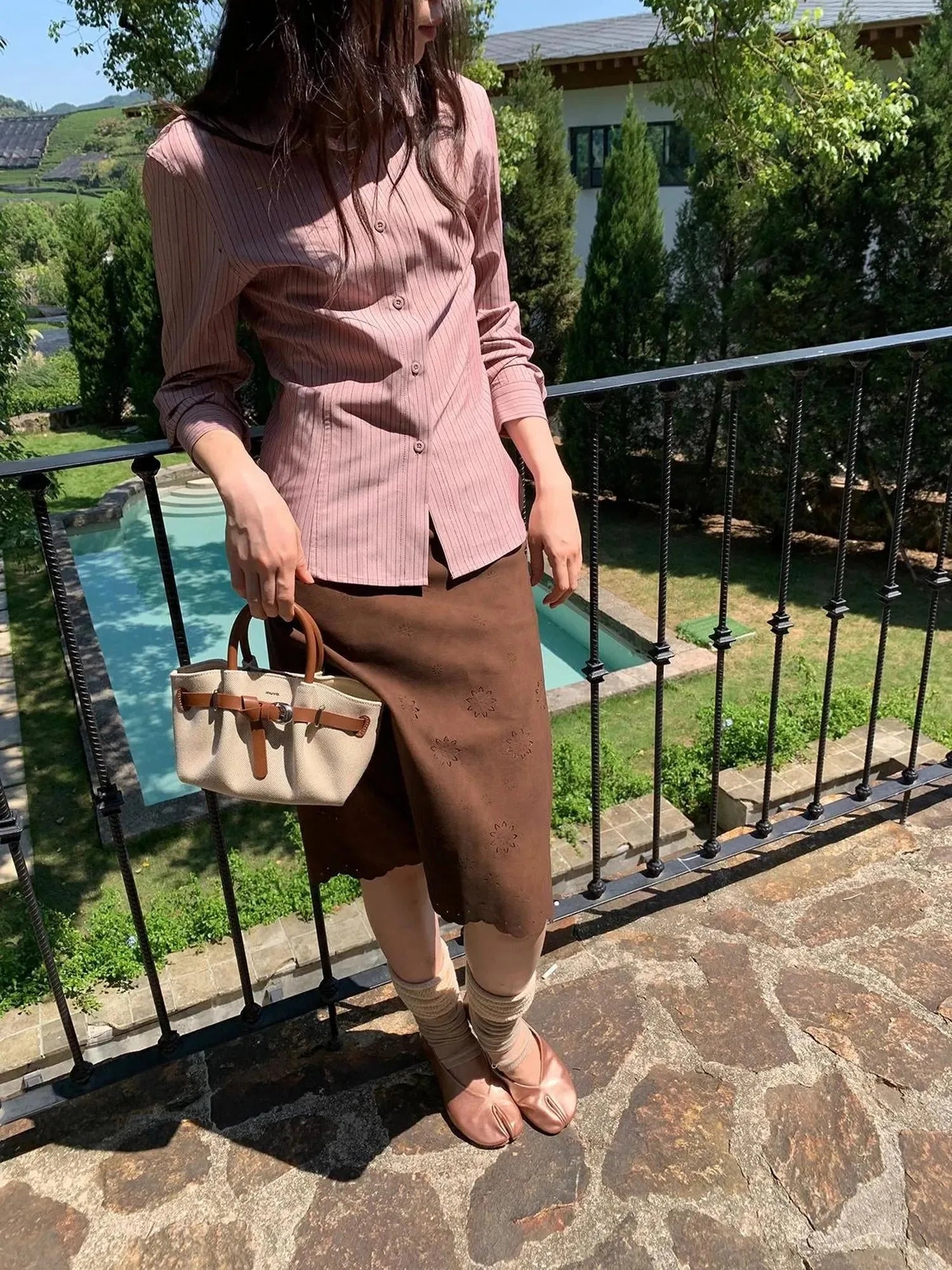 Classic Slim Fit Striped Shirt For Women With Waist Definition