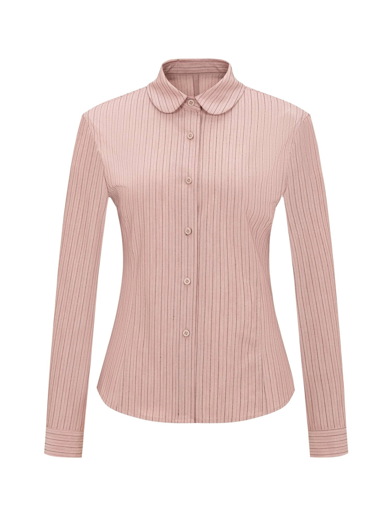 Classic Slim Fit Striped Shirt For Women With Waist Definition