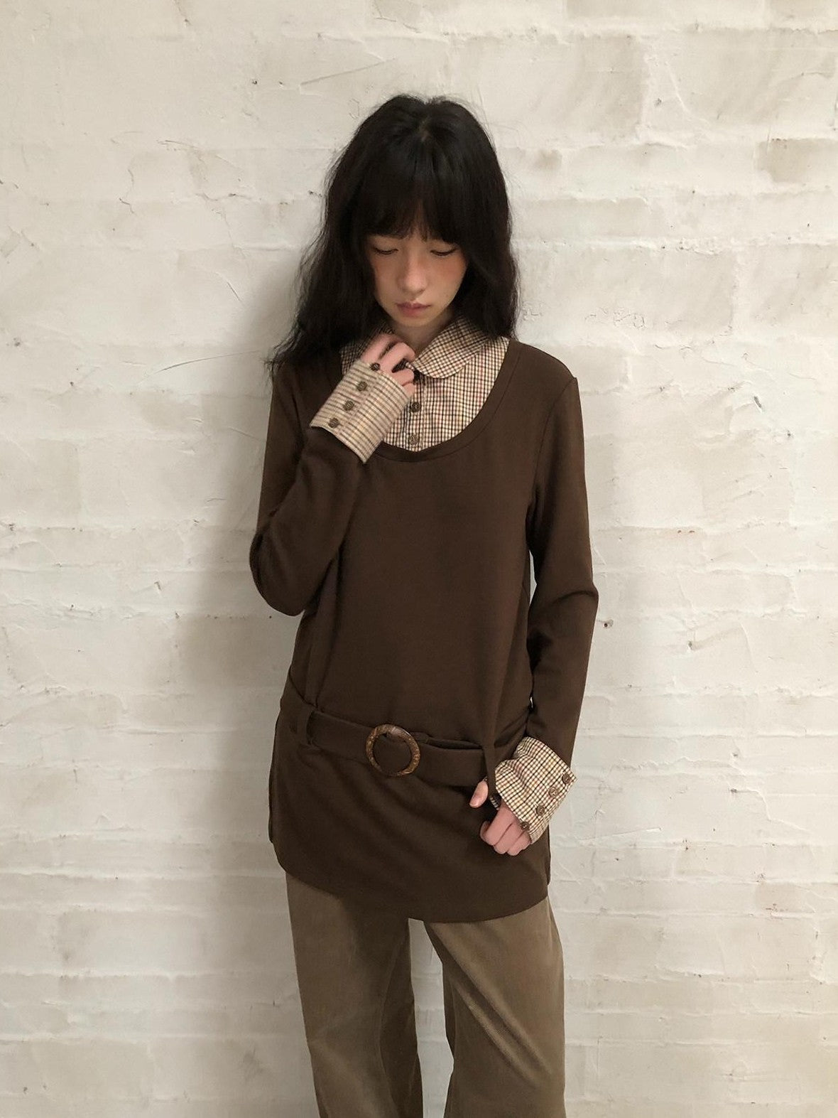 Dorydory Colorblock Splice Faux Two Piece Women&