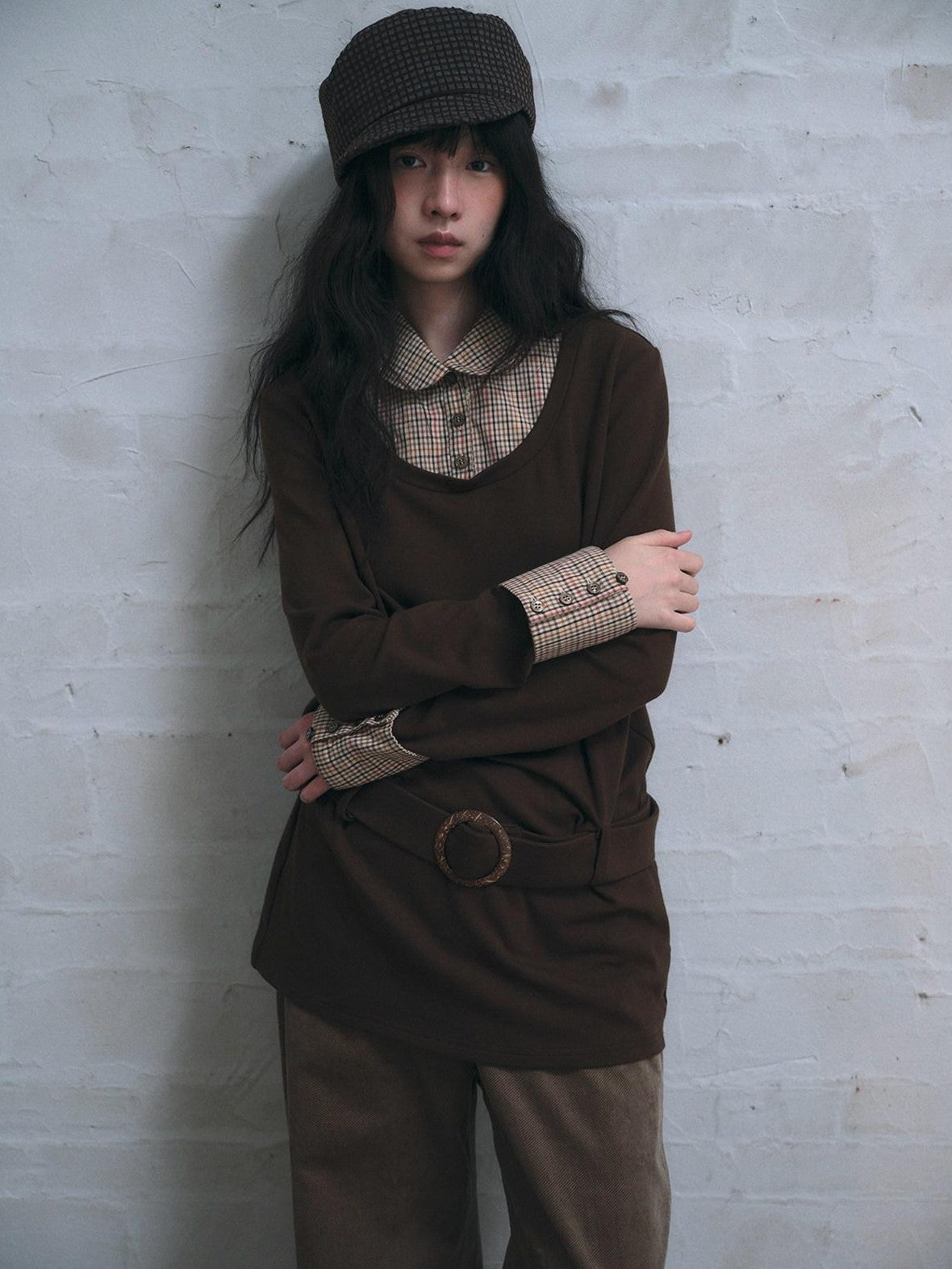 Dorydory Colorblock Splice Faux Two Piece Women&