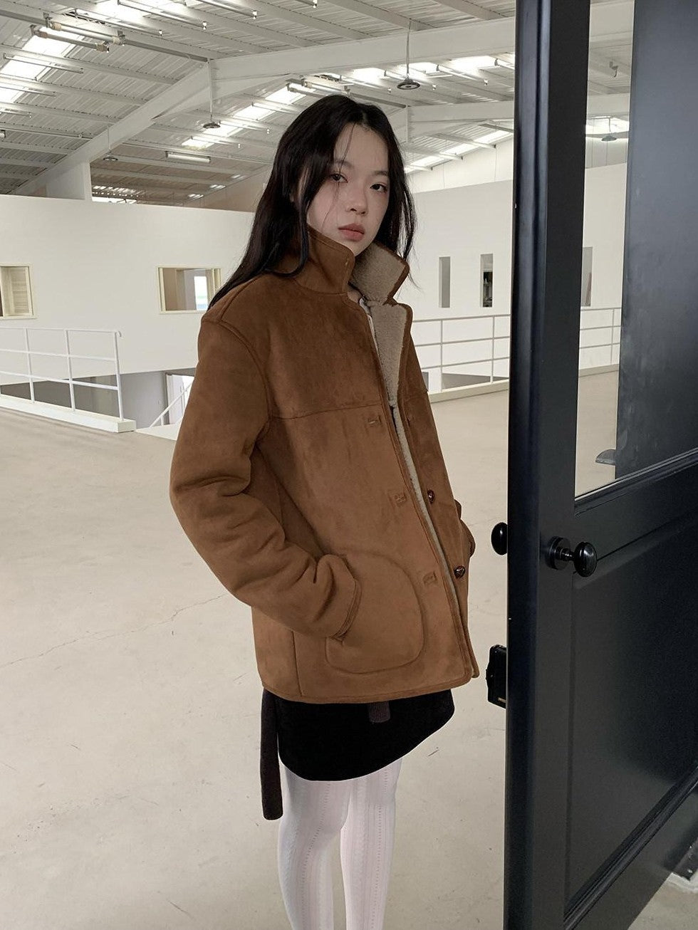 Dorydory Cropped Plush Shearling Lined Women&