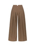 Crumpled Cotton Nylon Wide Leg Trousers With Bone Pleats