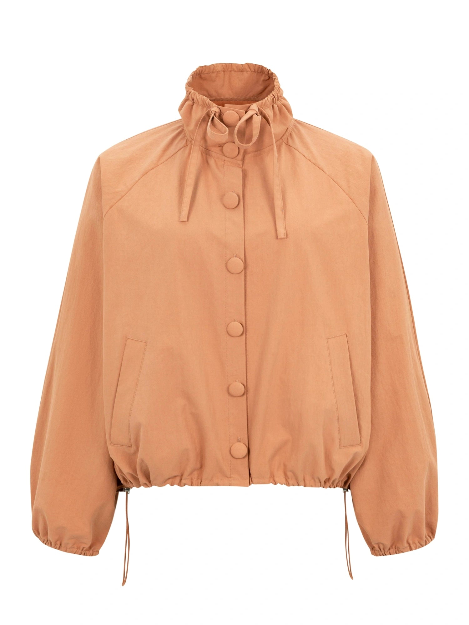 Dory Dory Pink Orange High Neck Ribbon Jacket