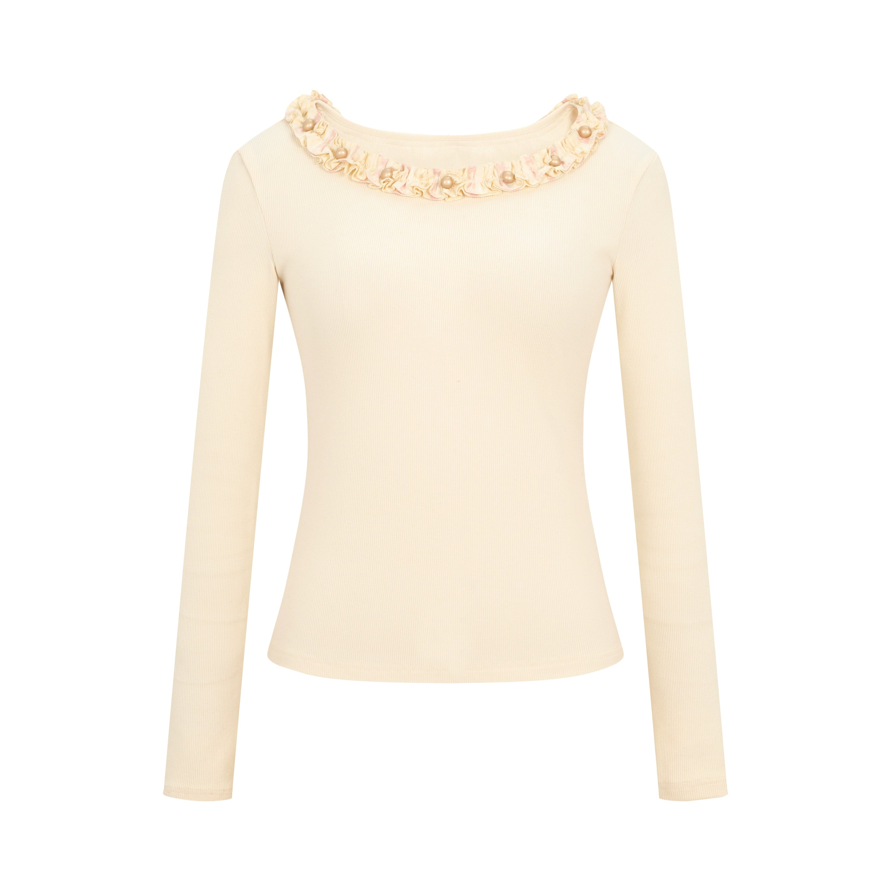 Dorydory_Dorydory_White_Lace_Trim_Knit_Top_With_Gold_Button_MISSTT