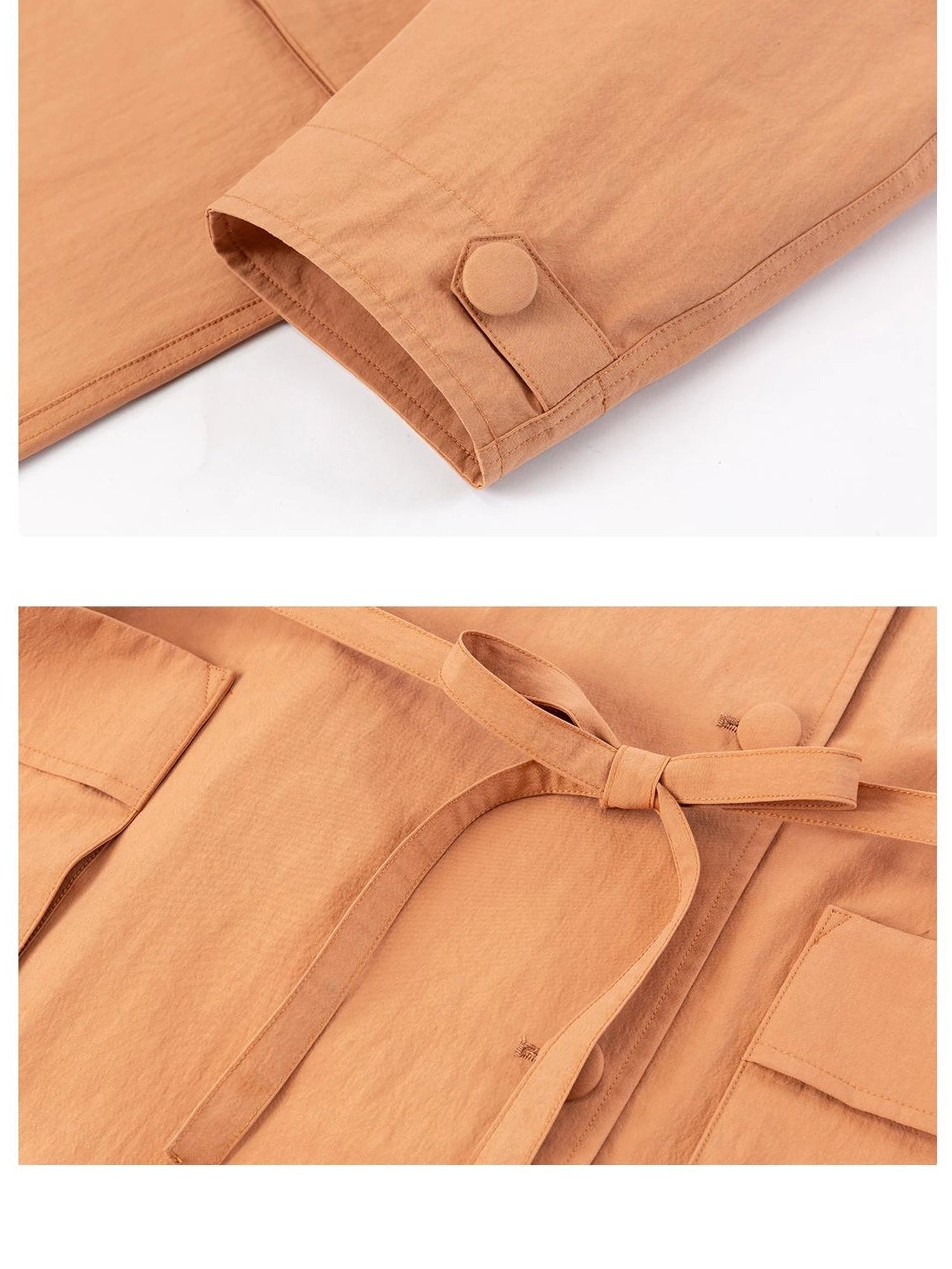 Double Breasted Coral Pink Trench Coat