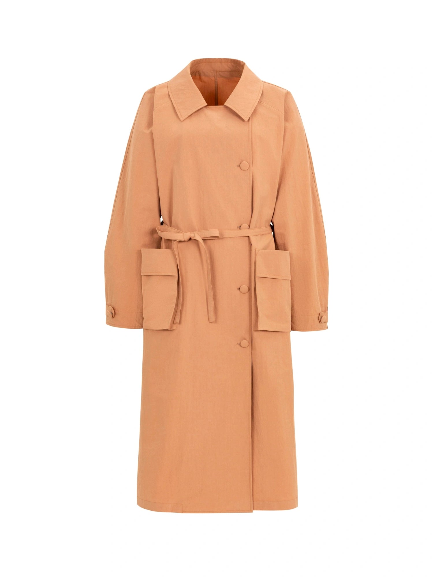 Double Breasted Coral Pink Trench Coat