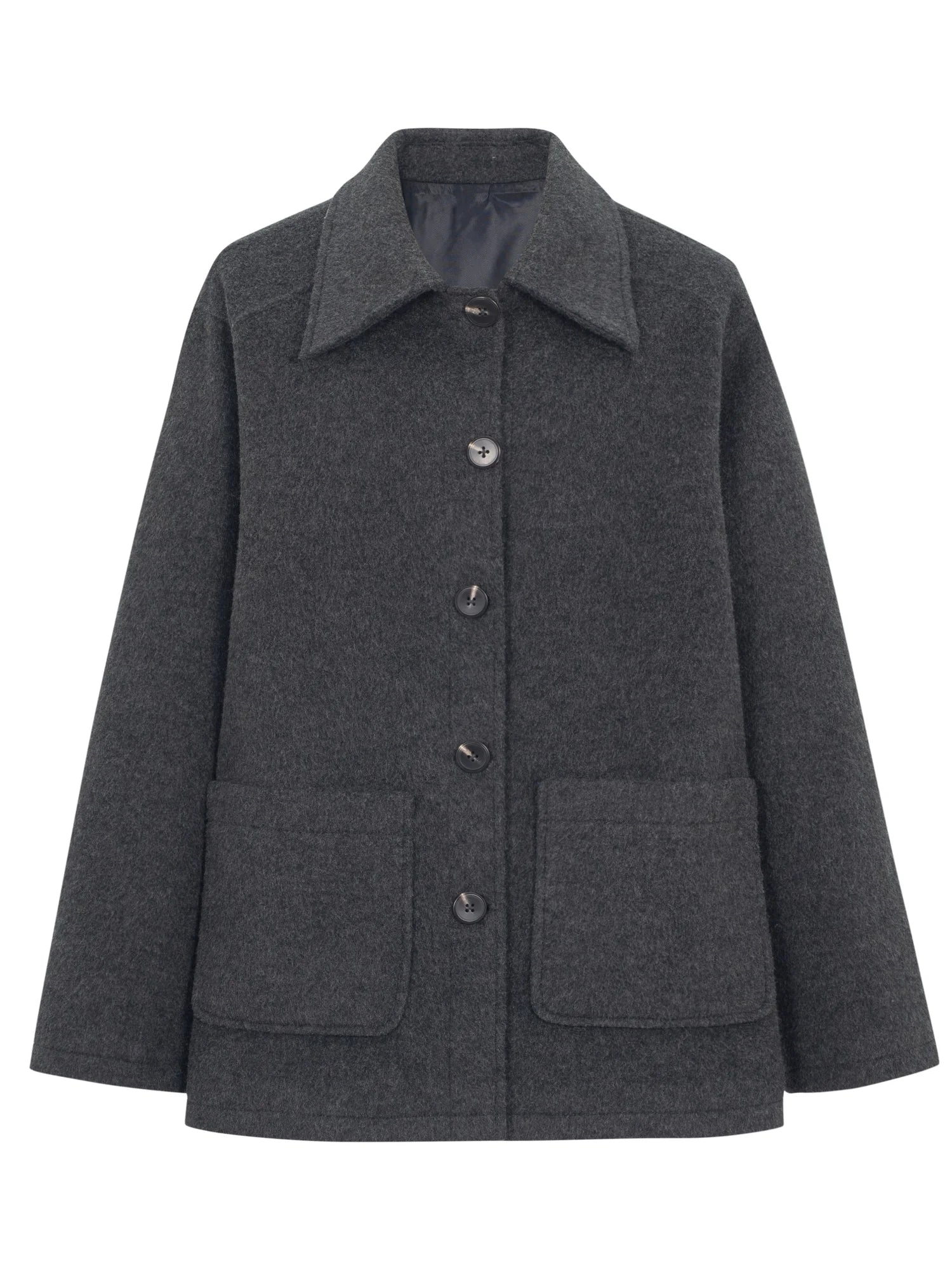 Double Breasted Wool Blend Coat 2024