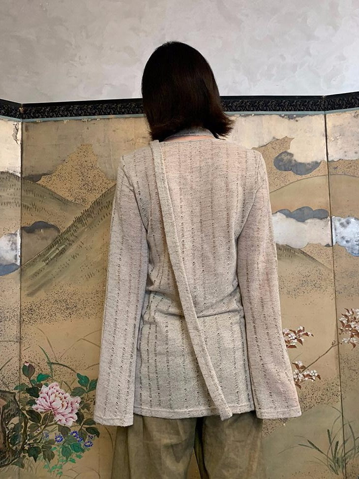 Dorydory Dusty Pink Hollowout Knit New Chinese Women&