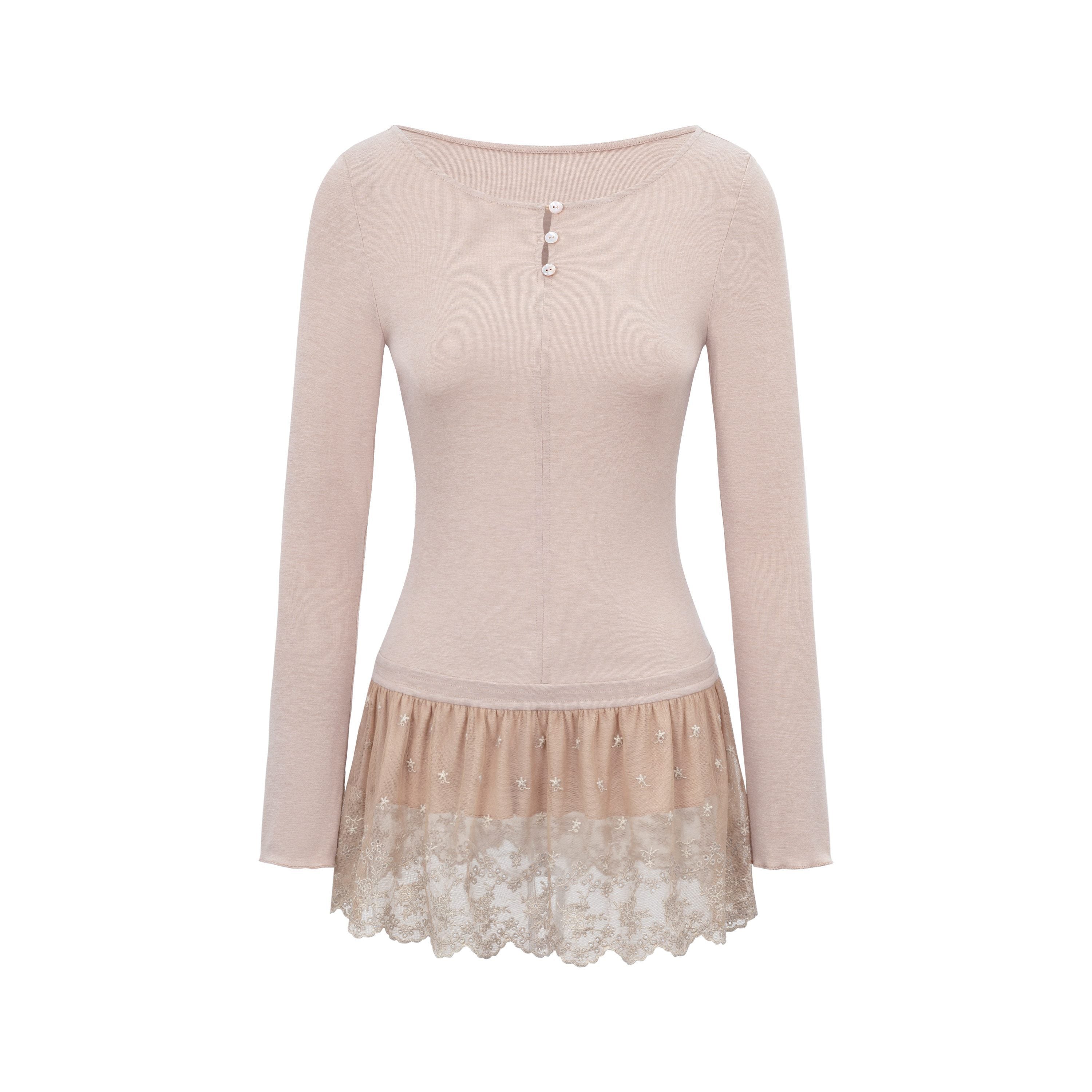 Dorydory_Dusty_Pink_Rabbit_Hair_Lace_Spliced_Slim_Women&