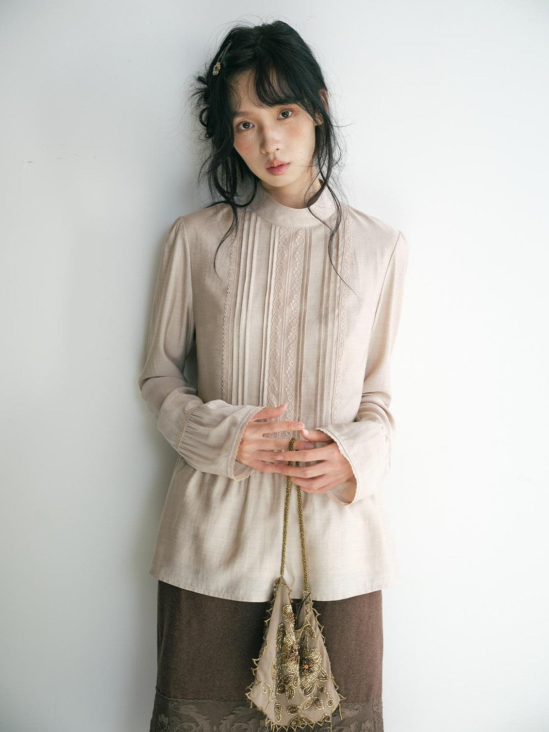 Dorydory Embroidered Ruffle Trim Lace Detail Women&