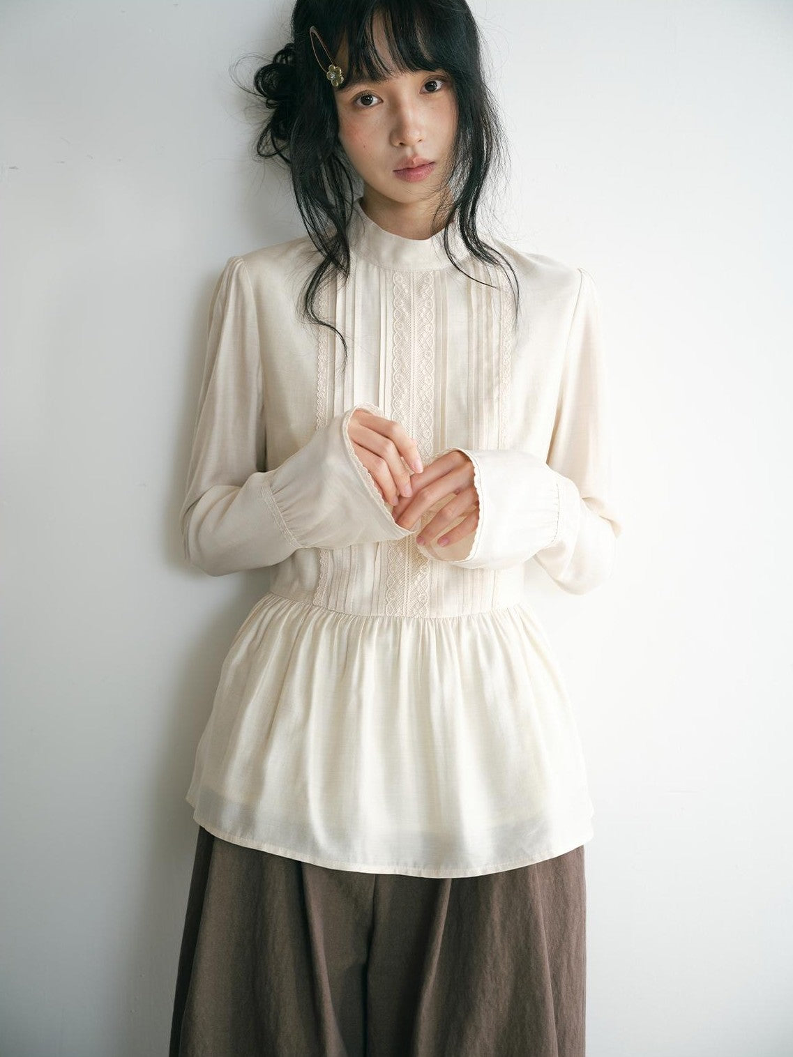 Dorydory Embroidered Ruffle Trim Lace Detail Women&