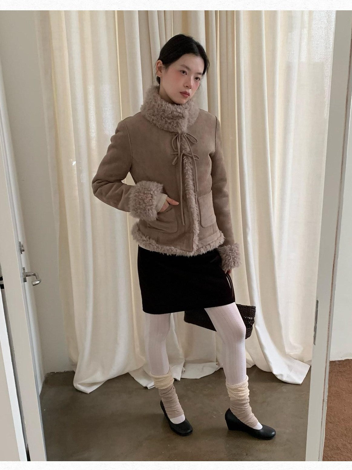 Dorydory Fig Color Ribbed Corduroy Straight Women&