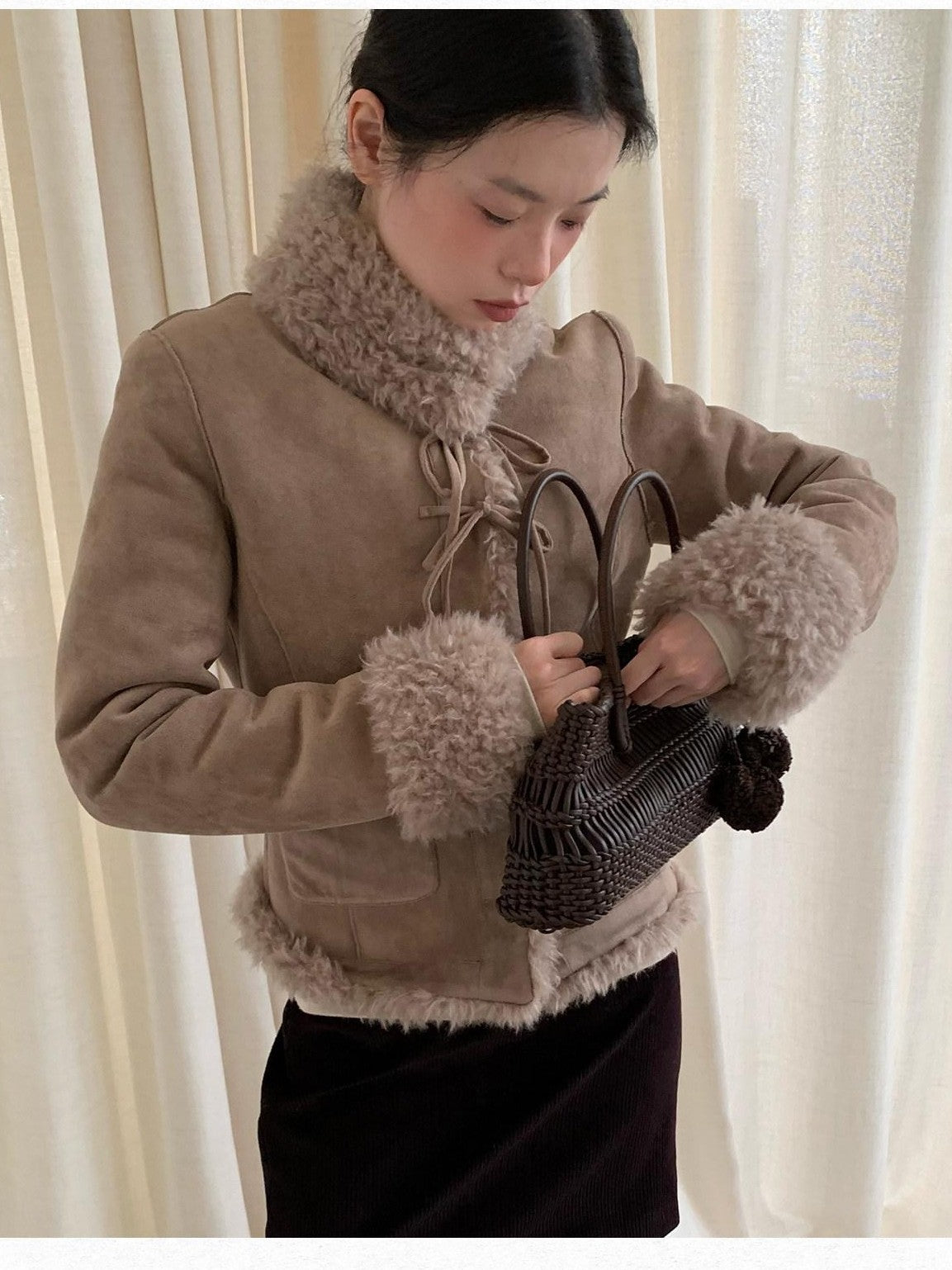Dorydory Fig Color Ribbed Corduroy Straight Women&