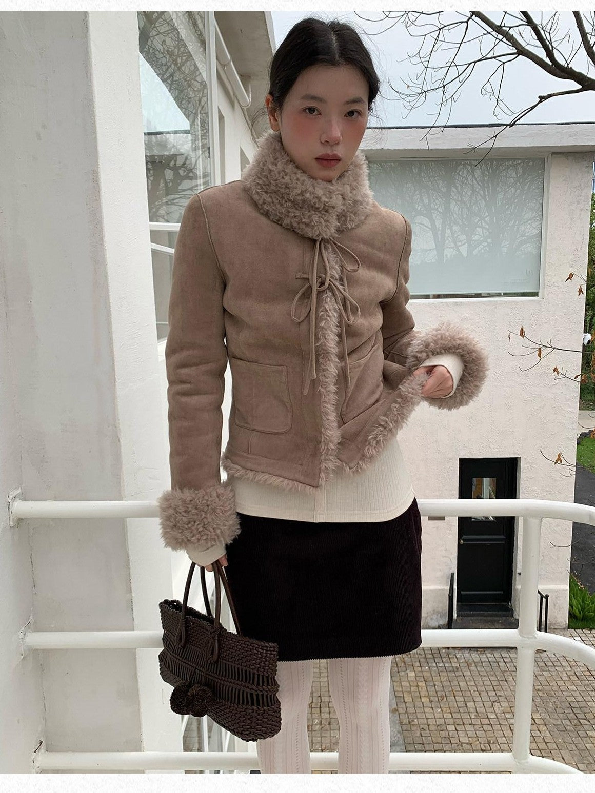 Dorydory Fig Color Ribbed Corduroy Straight Women&