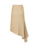 Flowy A Line Skirt With Asymmetric Hem And Linen Blend Fabric