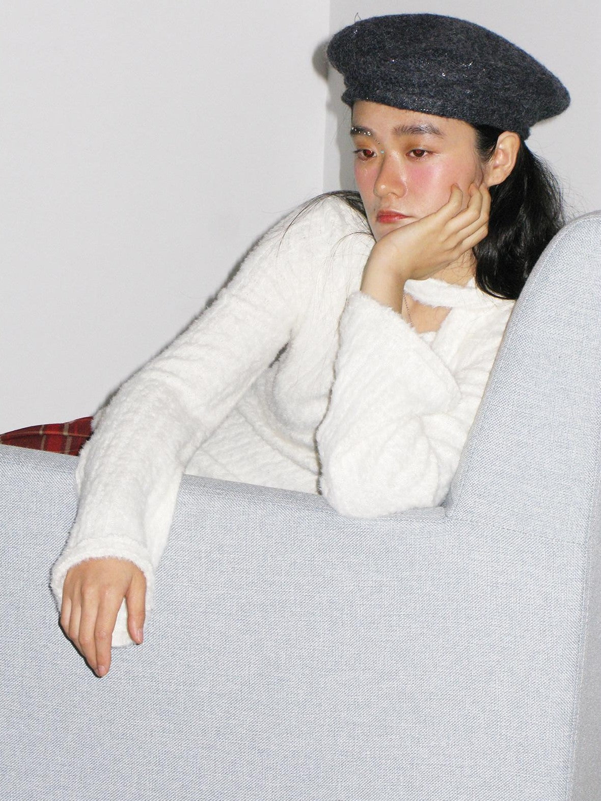 Dorydory Fuzzy Striped Knit Contemporary Chinese Women&