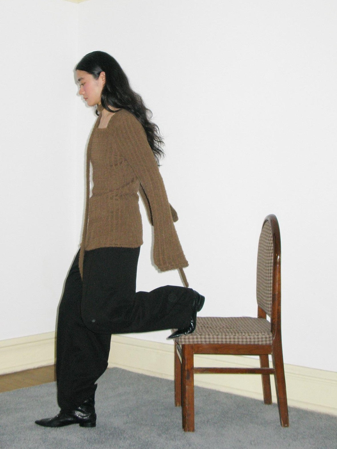 Dorydory Fuzzy Striped Knit Contemporary Chinese Women&