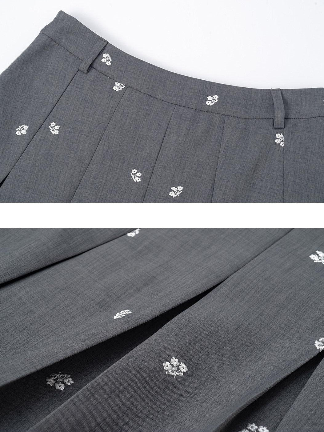 Dorydory Gray Embroidered Polo Collar Women&