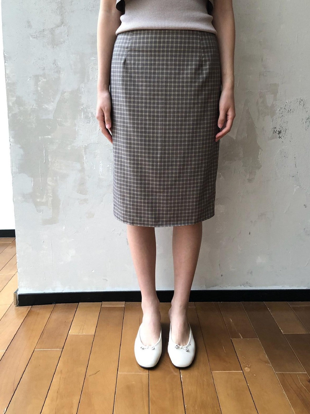 Dorydory Gray Purple Plaid Vintage Pencil Women&