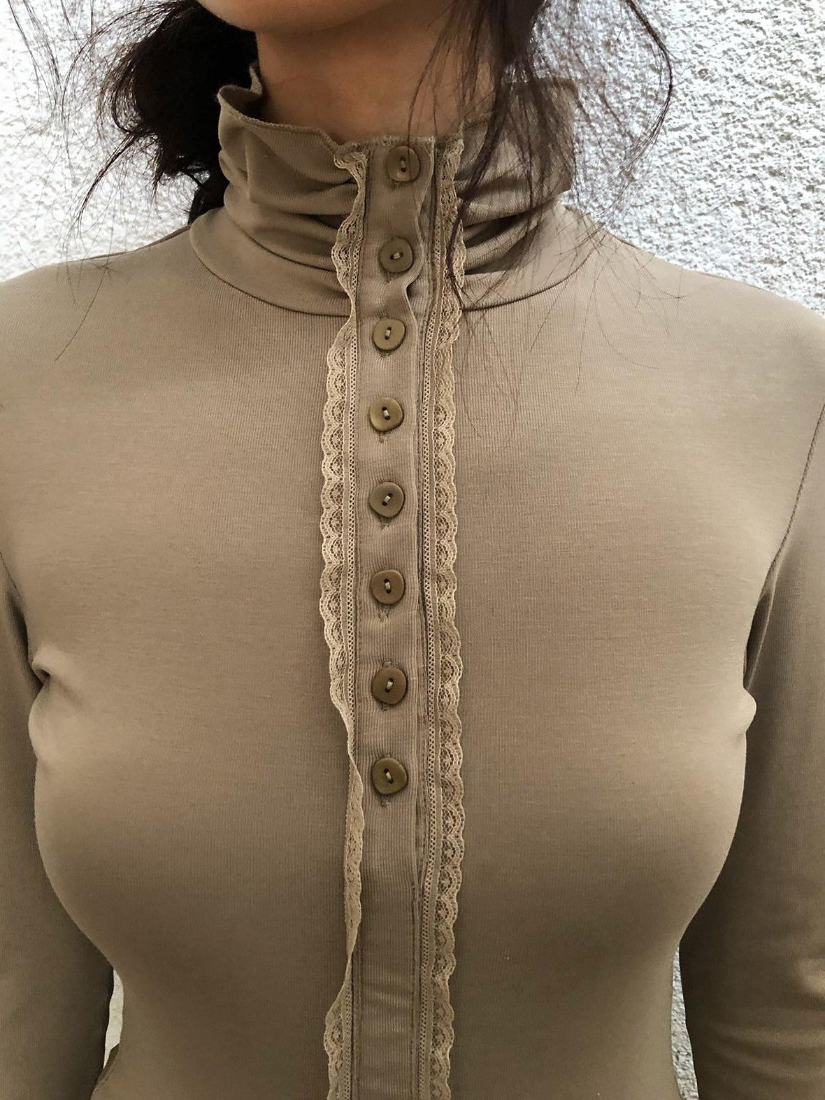 Dorydory High Neck Lace Slim Fit Women&