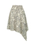 Lace Jacquard Slant Hem A Line Skirt With Draping