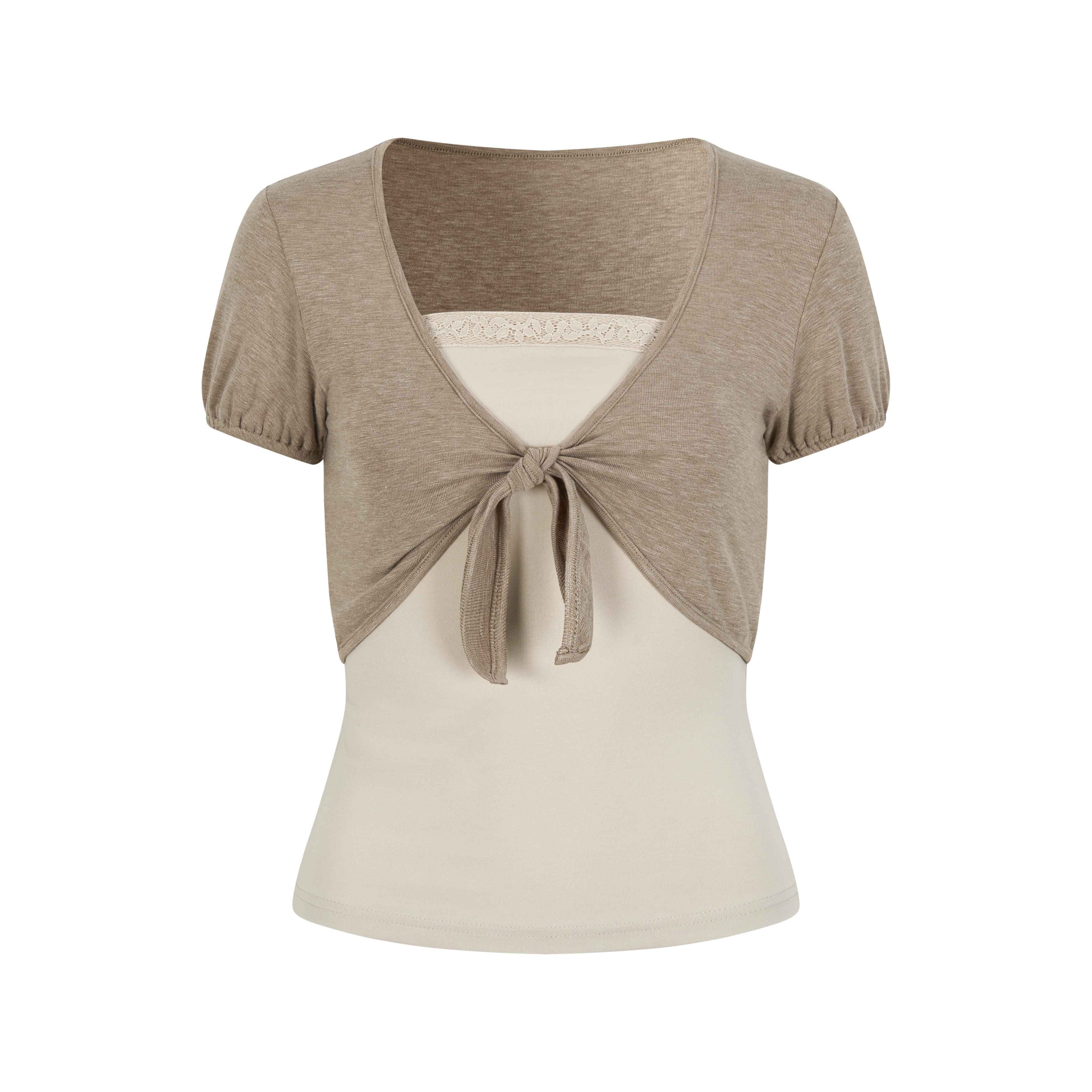 Dorydory_Lace_Tie_Front_Two_Piece_T_Shirt_Set_Knitwear_Women&