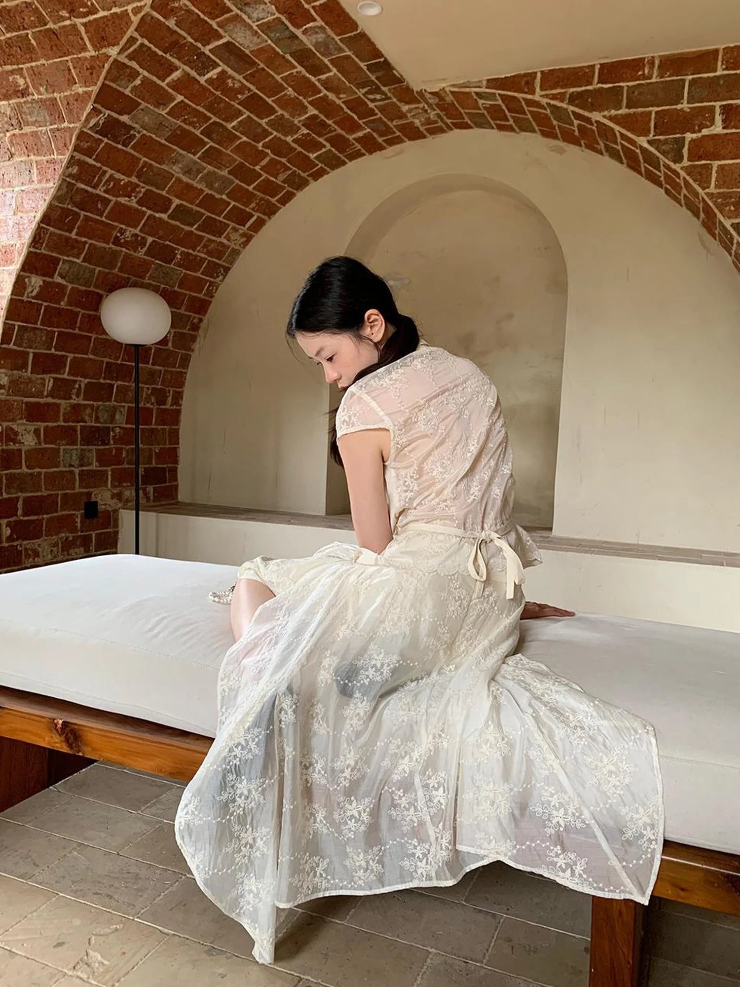 Layered Sheer Tulle Bow Tie Midi Skirt with Ruffle Hem