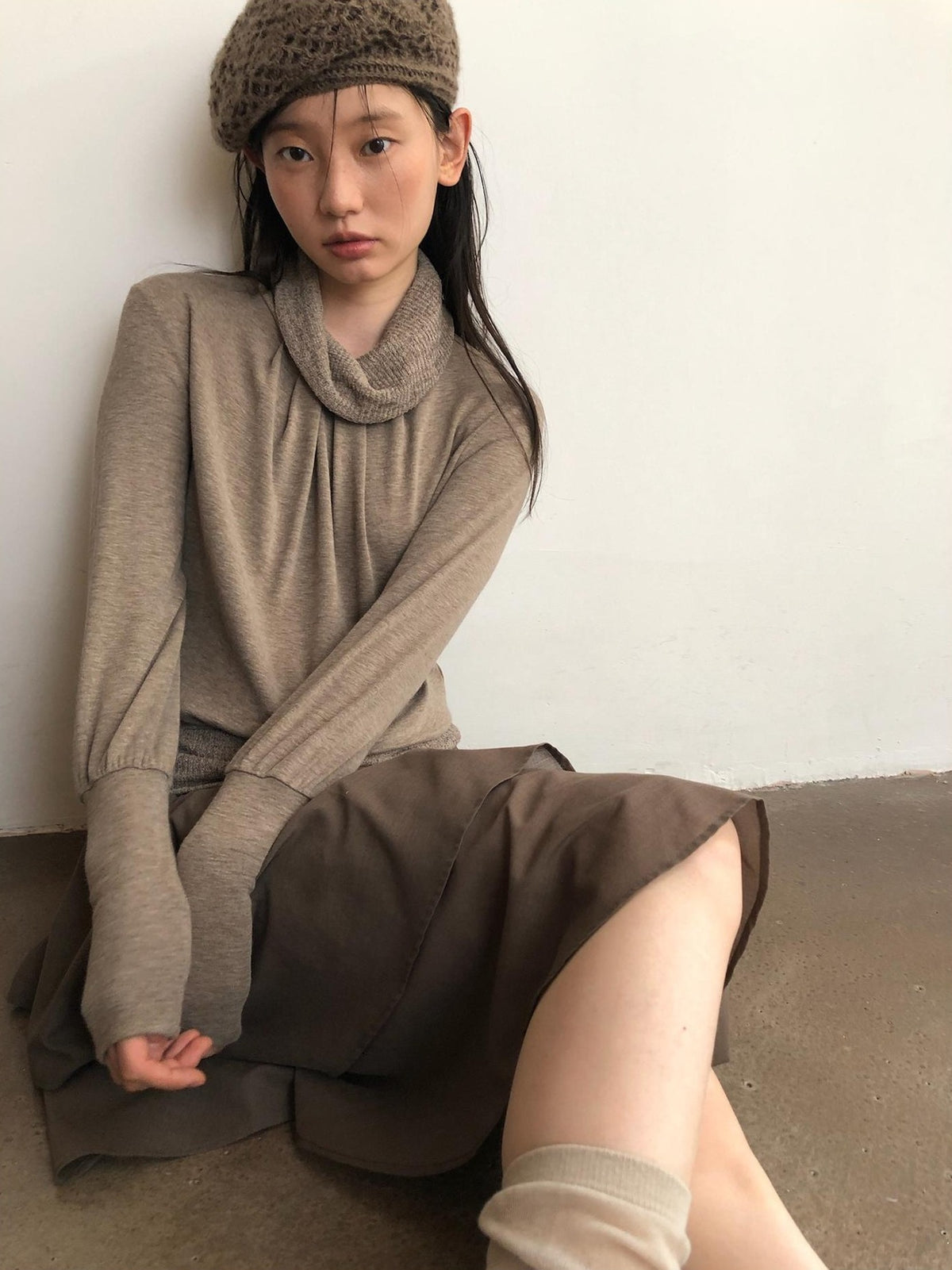 Dorydory Loose Fit Faux Layered Long Sleeve Women&