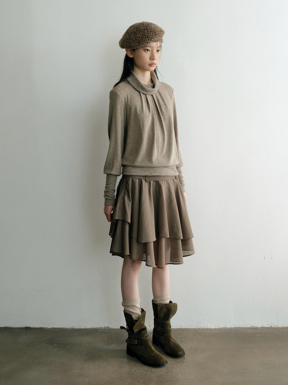 Dorydory Loose Fit Faux Layered Long Sleeve Women&